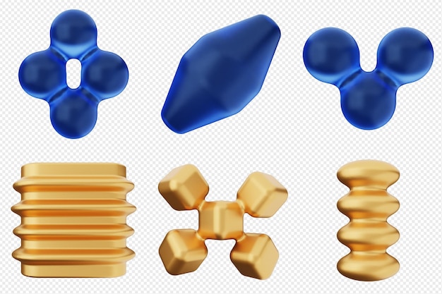 Conjunto de iconos abstractos geométricos en 3D