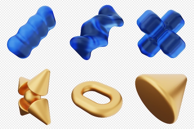 Conjunto de iconos abstractos geométricos en 3D