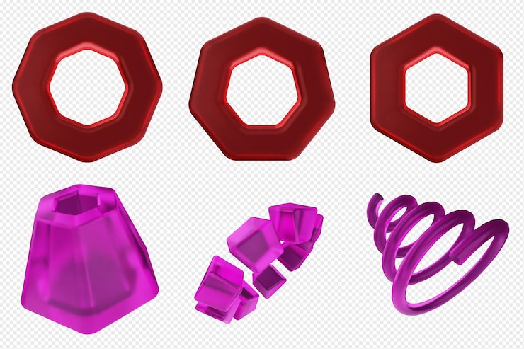 PSD conjunto de iconos abstractos geométricos en 3d