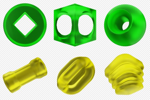 Conjunto de iconos abstractos geométricos en 3D
