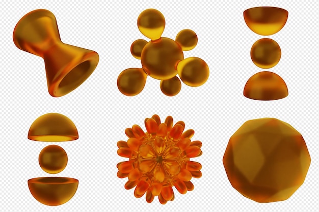 Conjunto de iconos abstractos geométricos en 3D