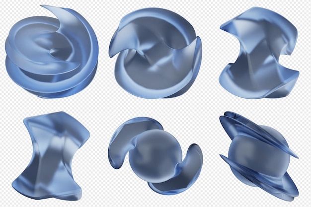 Conjunto de iconos abstractos geométricos en 3D