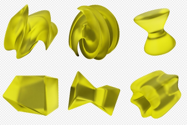 Conjunto de iconos abstractos geométricos en 3D