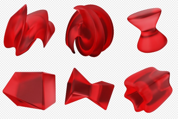 Conjunto de iconos abstractos geométricos en 3D