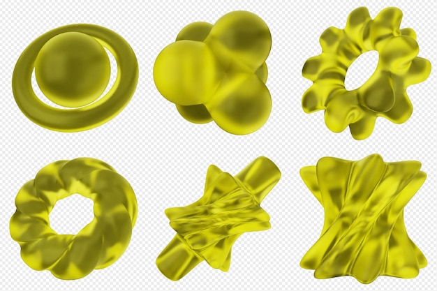 Conjunto de iconos abstractos geométricos en 3D
