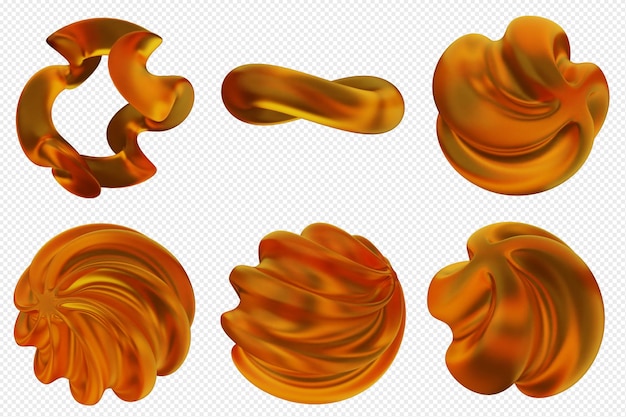 Conjunto de iconos abstractos geométricos en 3D