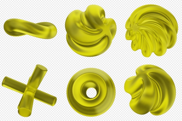 Conjunto de iconos abstractos geométricos en 3D