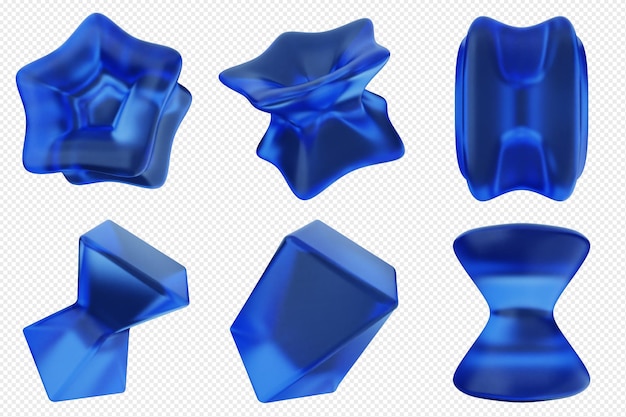 Conjunto de iconos abstractos geométricos en 3D