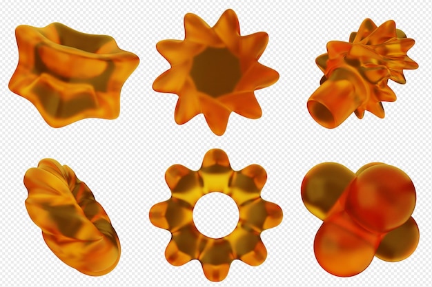 Conjunto de iconos abstractos geométricos en 3D