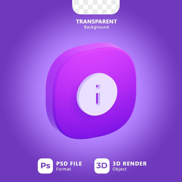 PSD conjunto de iconos de acción 3d de información elementos de interfaz de usuario de degradado púrpura