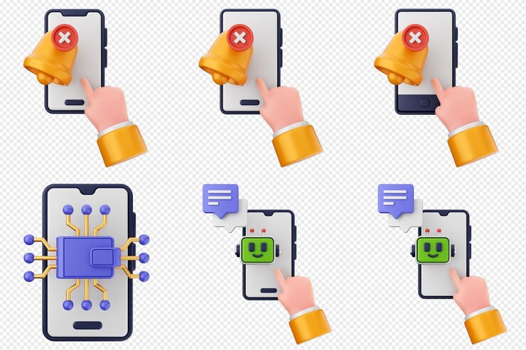PSD conjunto de iconos de aplicaciones de teléfonos inteligentes 3d