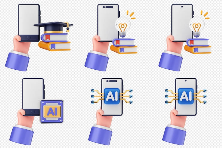 PSD conjunto de iconos de aplicaciones de teléfonos inteligentes 3d