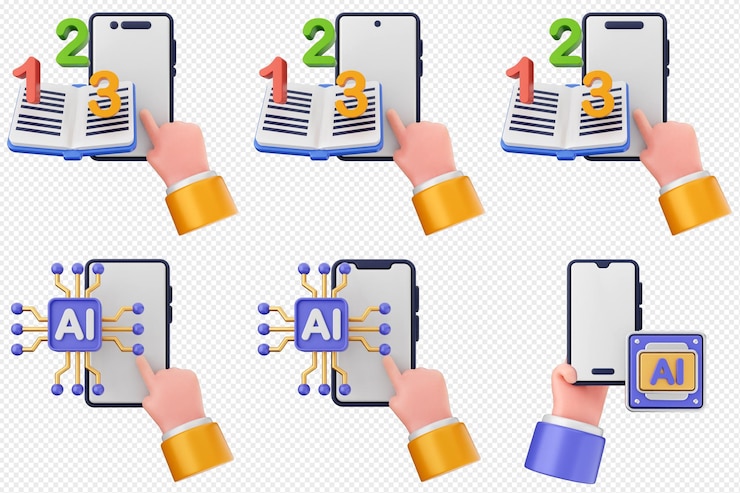 PSD conjunto de iconos de aplicaciones de teléfonos inteligentes 3d