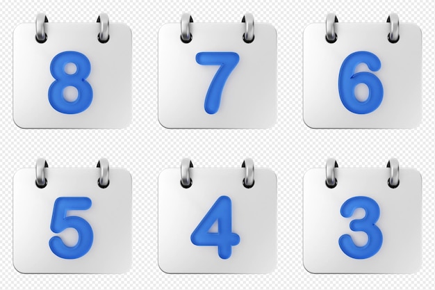 Conjunto de iconos de calendario 3D