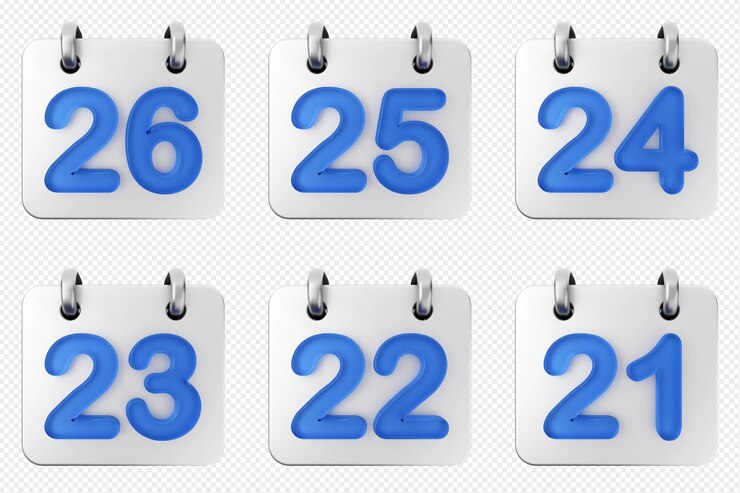 PSD conjunto de iconos de calendario 3d