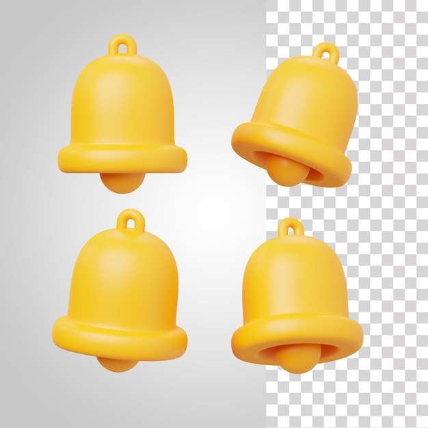 PSD conjunto de iconos de campana 3d