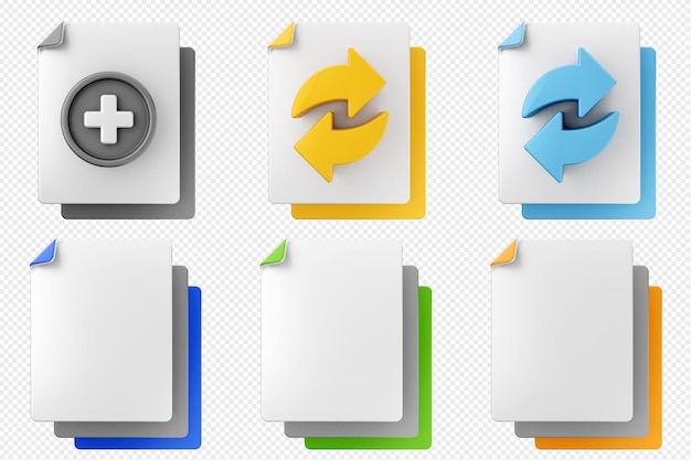 Conjunto de iconos de datos de archivos 3D