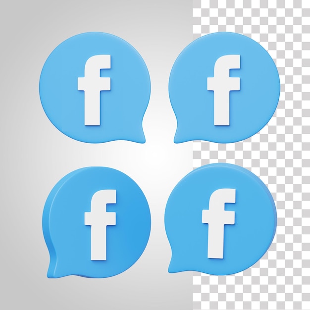 Conjunto de iconos de facebook 3d