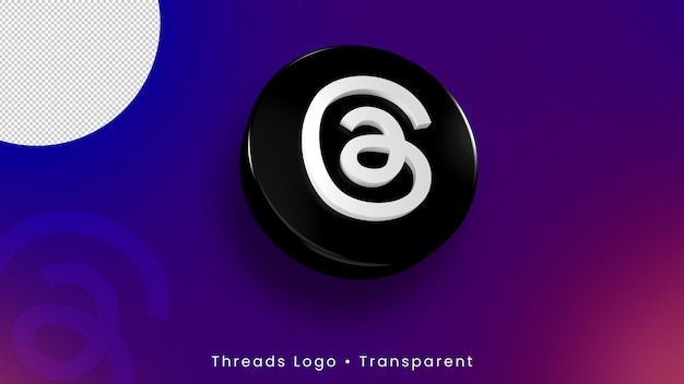 Conjunto de iconos del logotipo 3D de la aplicación Threads