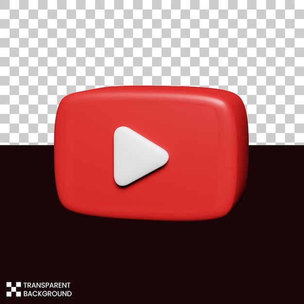 Conjunto de iconos de logotipo de redes sociales de youtube 3d render