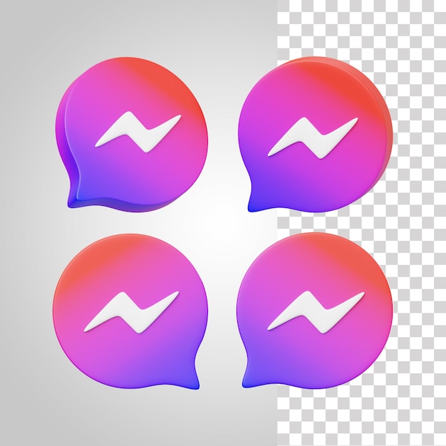 conjunto de iconos de mensajero 3d