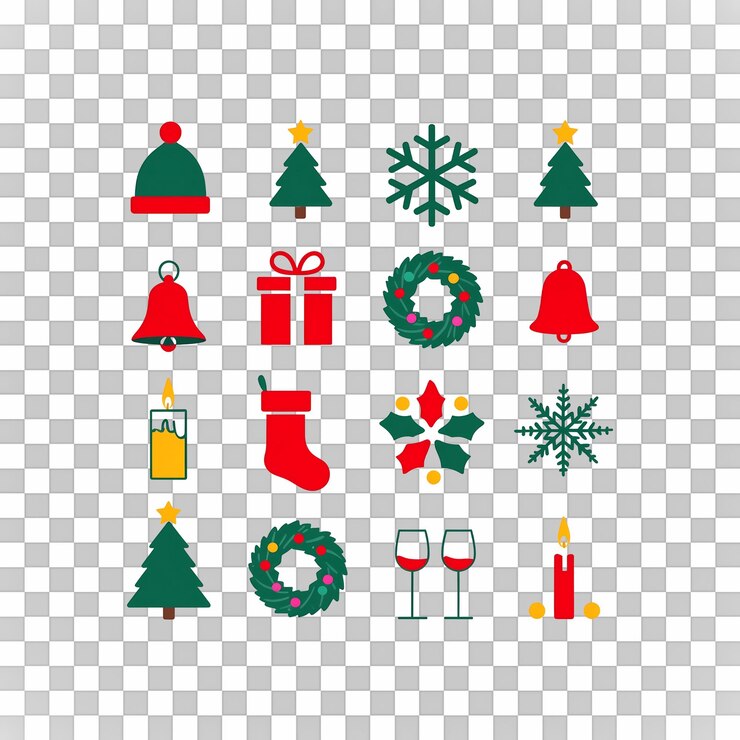 PSD conjunto de íconos de navidad