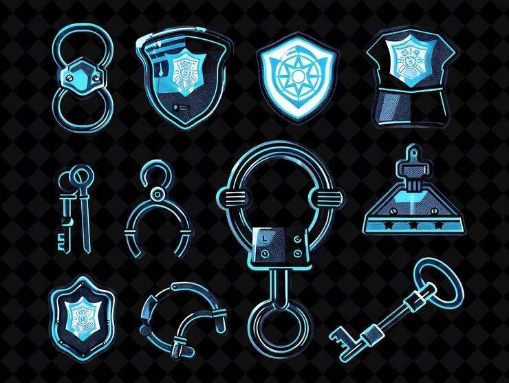 PSD un conjunto de iconos con la palabra escudo de armas en él