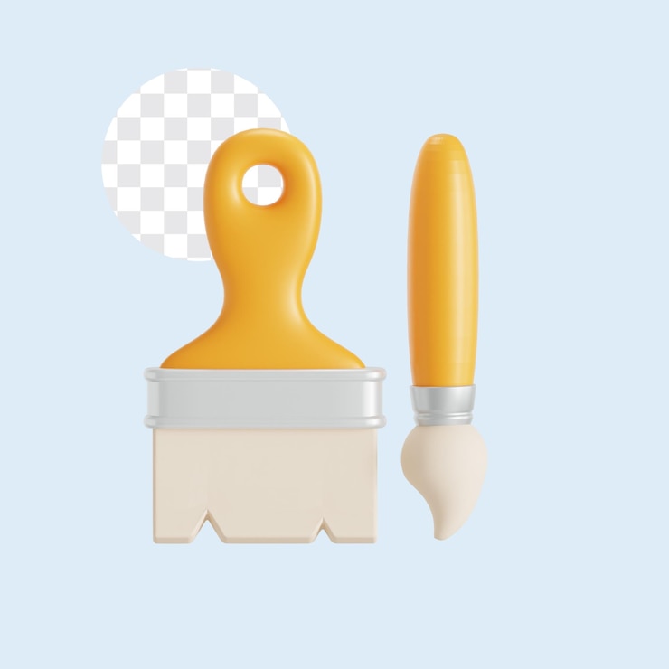 PSD conjunto de iconos de pincel 3d