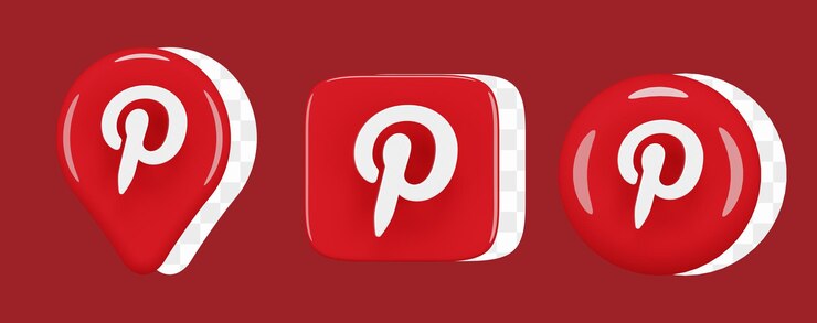 PSD conjunto de iconos de pinterest brillante