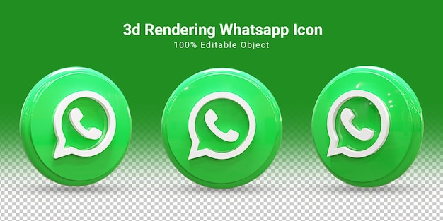 conjunto de iconos de redes sociales brillantes de whatsapp 3d