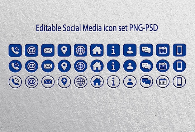 Conjunto de iconos de redes sociales gratuitos en formato PNG y PSD