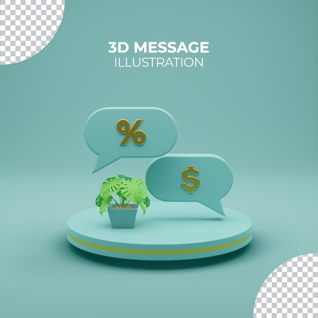 Conjunto de iconos de renderizado 3D Burbuja de innovación aislada Ilustración de renderizado 3d