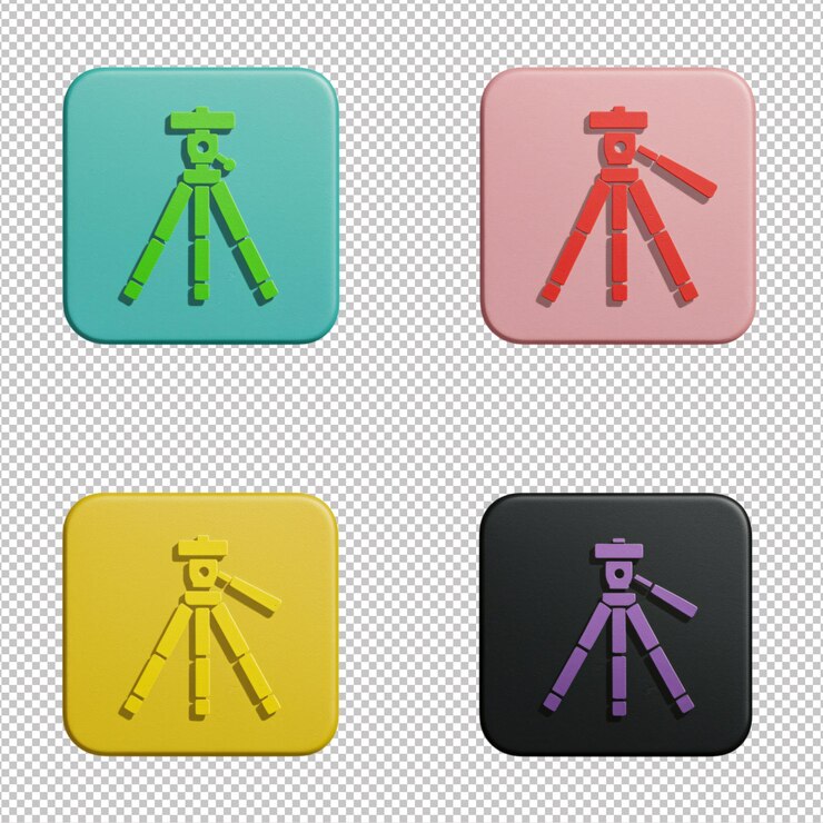 PSD conjunto de iconos de trípode