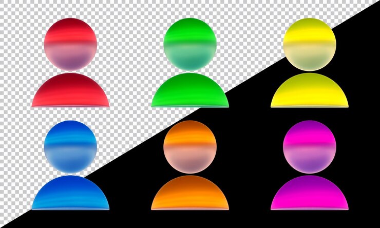 PSD conjunto de iconos de usuario en render 3d