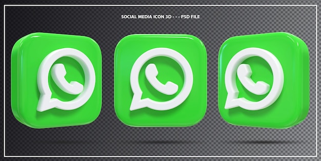 Conjunto de iconos de whatsapp elemento 3d