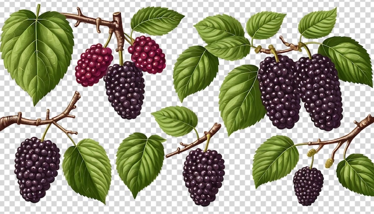 PSD conjunto de ilustraciones de mulberry 3