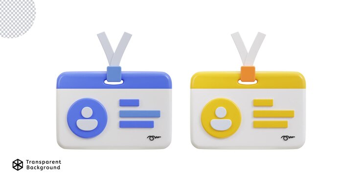 PSD el conjunto de ilustraciones vectoriales del icono de la tarjeta de identificación de plástico de la licencia de conducir 3d