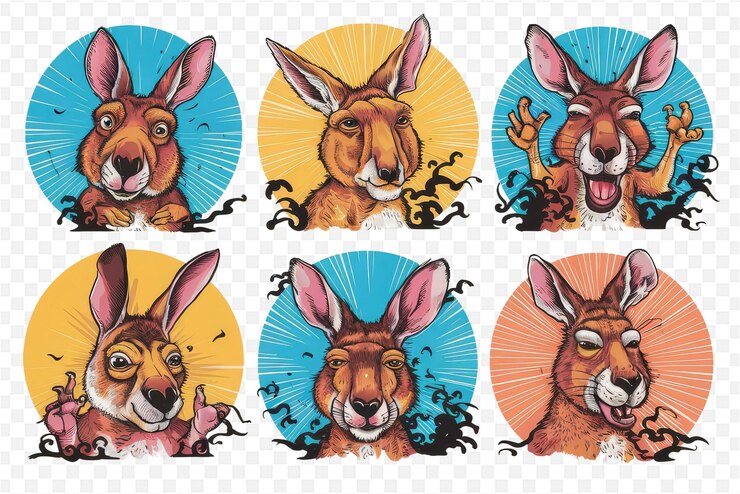 PSD un conjunto de imágenes de animales con las palabras "animales salvajes"