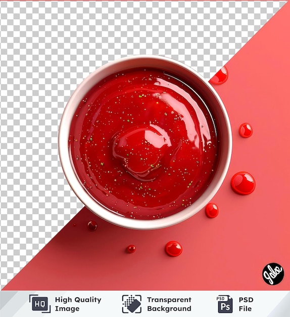 PSD conjunto de imágenes de psd transparente de cuencos de ketchup vista superior png clipart