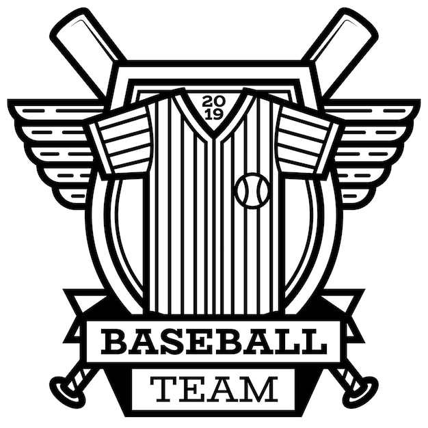 PSD conjunto de insignias de logotipos de béisbol impresos