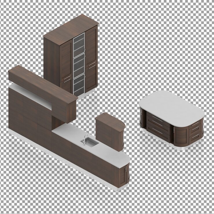 PSD conjunto isométrico de muebles de salón
