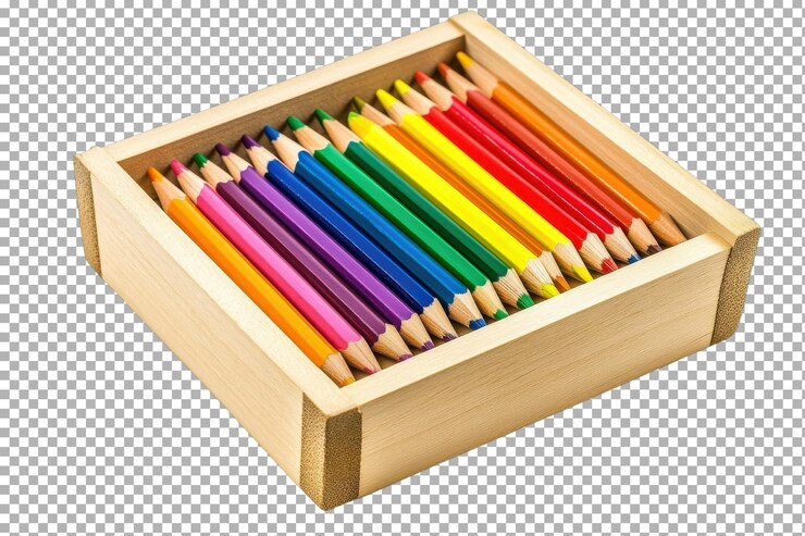 PSD conjunto de lápices de colores para la expresión artística
