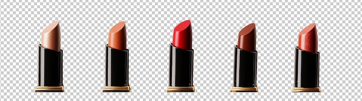 PSD conjunto de lápices de labios coloridos ilustración aislada