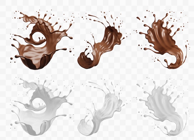 Conjunto de leche y chocolate
