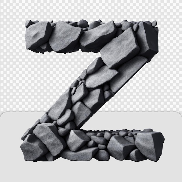 PSD conjunto de letras de roca negra en 3d