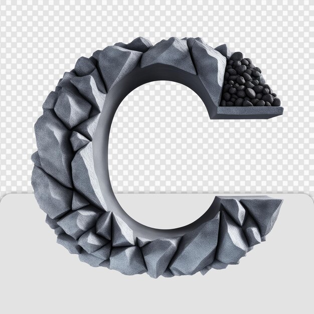 PSD conjunto de letras de roca negra en 3d