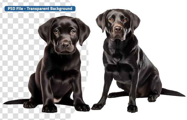 Conjunto de lindo perro labrador desde cachorro hasta adulto labrador retriever sentado