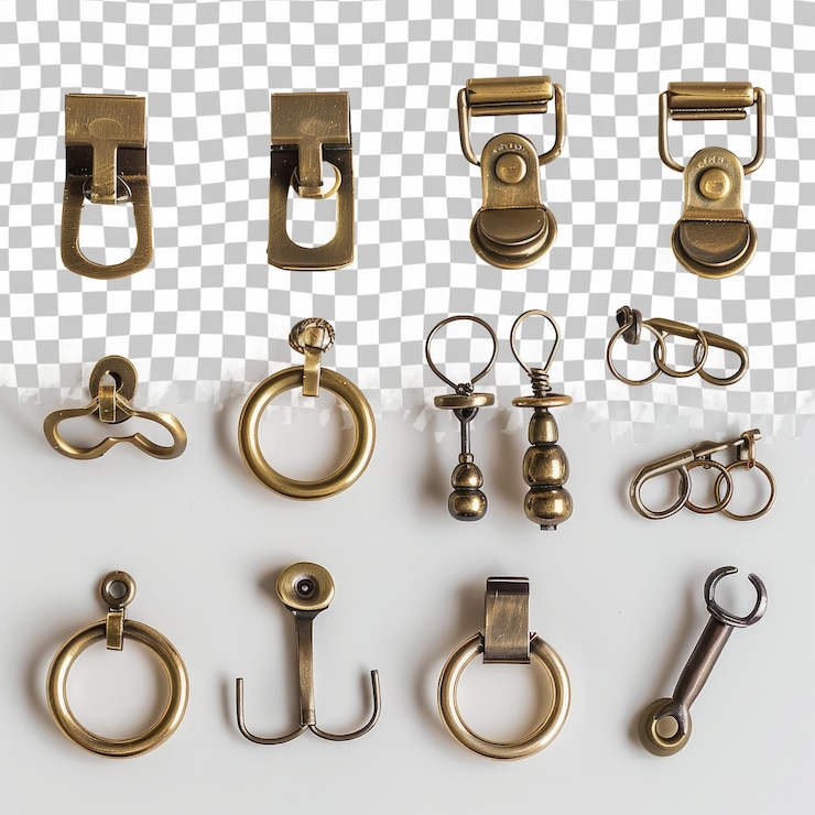 PSD un conjunto de llaves de bronce con una cerradura y una llave