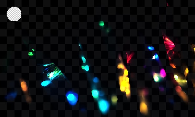 Un conjunto de luces de colores sobre un fondo transparente.