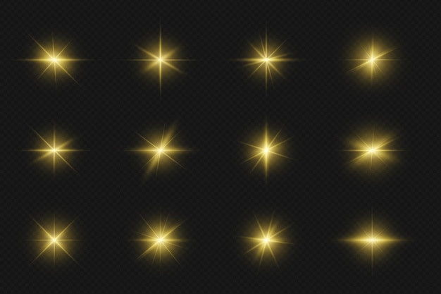 Conjunto de luces de lente realistas